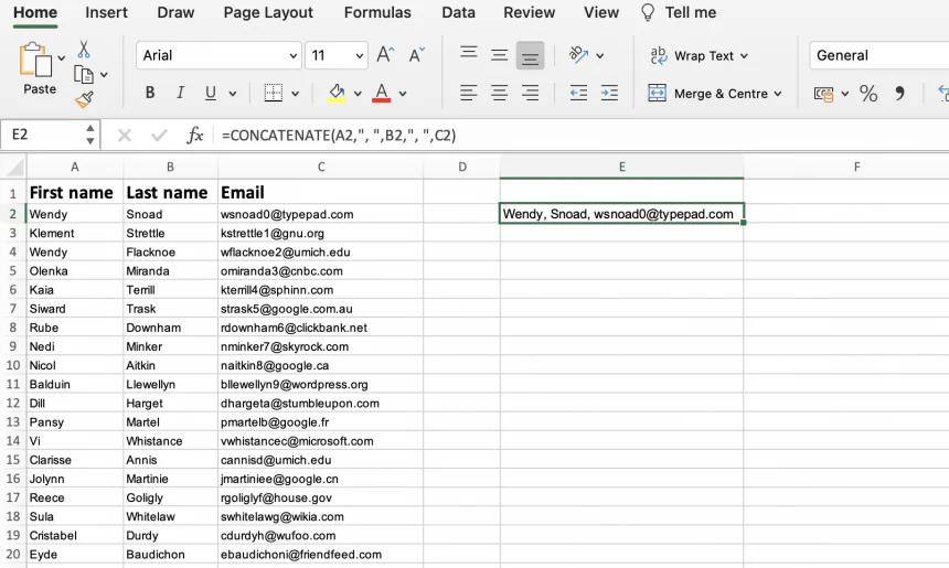 Combine Multiple Columns in Excel into One Column | Layer Blog